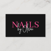 QRコード爪、 ネイルスペシャリストのアーティストモダンタイポグラフィ 名刺 (正面)