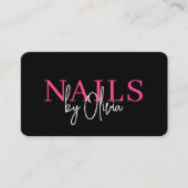 QRコード爪、 ネイルスペシャリストのアーティストモダンタイポグラフィ 名刺 (正面)