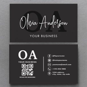 QRコード爪、 ネイルスペシャリストのアーティストモダンタイポグラフィ 名刺