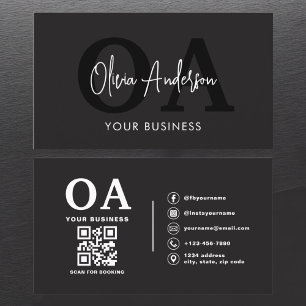 QRコード爪、 ネイルスペシャリストのアーティストモダンタイポグラフィ 名刺