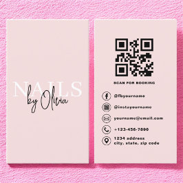 QRコード爪、 ネイルスペシャリストのアーティストモダンタイポグラフィ 名刺