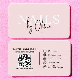 QRコード爪、 ネイルスペシャリストのアーティストモダンタイポグラフィ 名刺