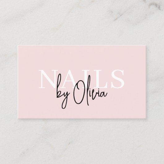 QRコード爪、 ネイルスペシャリストのアーティストモダンタイポグラフィ 名刺 (正面)