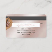 QRコード爪、 ネイル技術者クレジットカードバラ金ゴールド 名刺 (裏面)