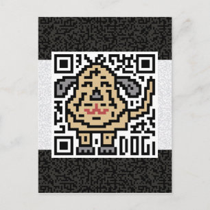 QRコード犬 ポストカード