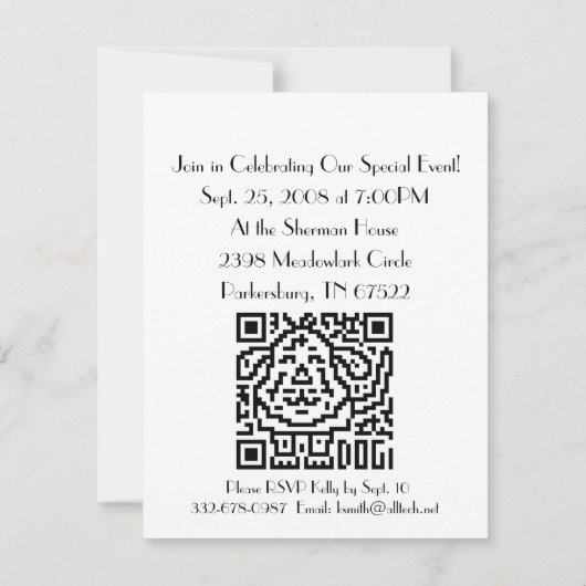 QRコード犬 招待状 (裏面)