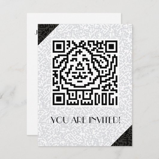 QRコード犬 招待状 (正面/裏面)