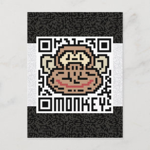 QRコード猿 ポストカード