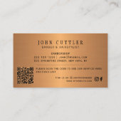 QRコード理髪店ブラック金ゴールド理容師ポールハサミ 名刺 (裏面)