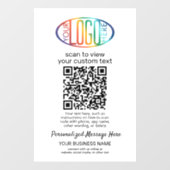 QRコード生成ツール & ビジネス ロゴ モダン ホワイト ウィンドウサイン (シート)