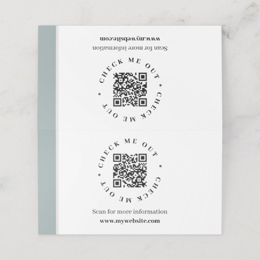 QRコード生成情報折り畳み式卓上標識 プレイスカード (外部開封)