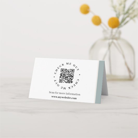 QRコード生成情報折り畳み式卓上標識 プレイスカード (裏面)