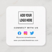 Qrコード白い黒のスキャンでWebサイトに接続 スクエア名刺 (正面)