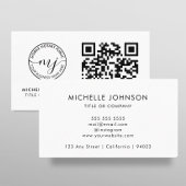 QRコード白モダン公証人名刺 名刺