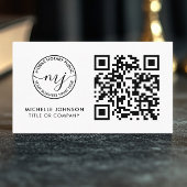 QRコード白モダン公証人名刺 名刺