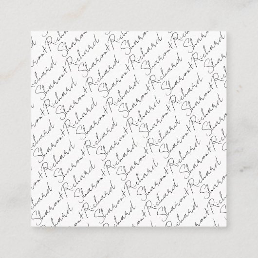 QRコード白黒の書道RSVP写真 エンクロージャーカード (裏面)