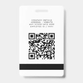QRコード白黒カスタムロゴ従業員の写真ID バッジ (裏面)