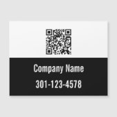 QRコード白黒ビジネス名電話磁石 (正面)
