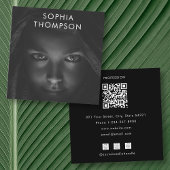 QRコード白黒フォトソーシャルメディアのアイコン スクエア名刺