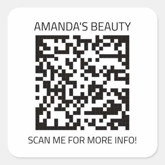 QRコード白黒プロモーションスモールフロントバックT スクエアシール (正面)