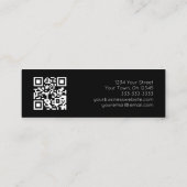 QRコード白黒モダン植物緑 スキニー名刺 (裏面)