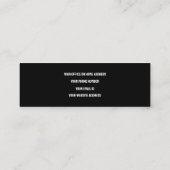 QRコード白黒モダン結婚のイベントプランナー スキニー名刺 (裏面)