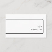 QRコード白黒モノグラムエレガントプロフェッショナル 名刺 (正面)