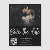 qrコード白黒写真を保存する日付マグネット (正面)