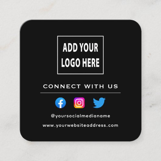 Qrコード白黒後を追スキャンによる当社との接続 スクエア名刺 (正面)