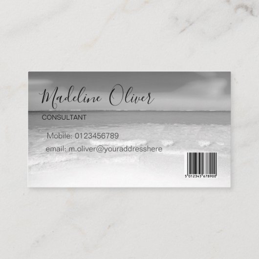 QRコード白黒海海プロフェッショナルバス 名刺