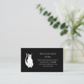 QRコード白黒猫ペットシッターScannable 名刺 (スタンド正面)