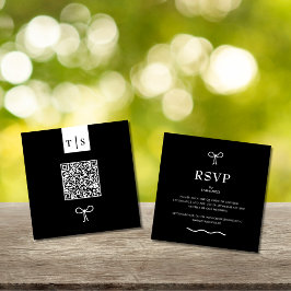 QRコード白黒Nothing ファンシー Just Love ノートカード