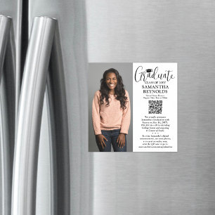 QRコード磁気卒業写真の発表 マグネット招待状