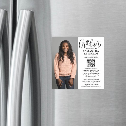 QRコード磁気卒業写真の発表 マグネット招待状