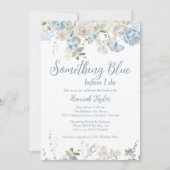 QRコード私がブライダルシャワーする前に何か青 招待状 (正面)