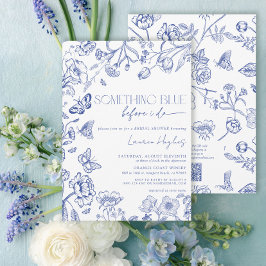 QRコード私がブライダルシャワーする前に何か青 招待状