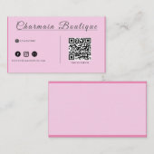 QRコード私たちと接続,赤面ピンクの名刺 名刺 (正面/裏面)