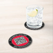 QRコード紙コースターカスタム文字と色 ラウンドペーパーコースター (インサイチュ)