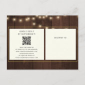 QRコード素朴なフローラ結婚写真すべて1つ インビテーションポストカード (裏面)