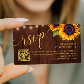 QRコード素朴な田舎シックな結婚式RSVP エンクロージャーカード