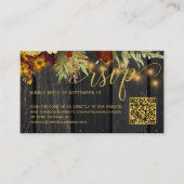 QRコード素朴な秋フローラ結婚式RSVPエンクロージャ エンクロージャーカード (正面)