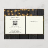 QRコード素朴な結婚ひまわり全体 インビテーションポストカード (裏面)