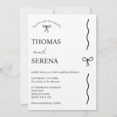 QRコード素朴クラフト（編集可能）予算ボー結婚ズ 招待状 (正面)