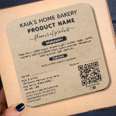 QRコード素朴コテージ法ラベル スクエアシール