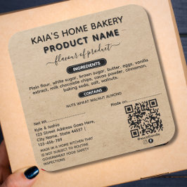 QRコード素朴コテージ法ラベル スクエアシール