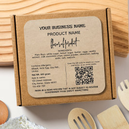 QRコード素朴テキサス州コテージ法食品ラベル スクエアシール