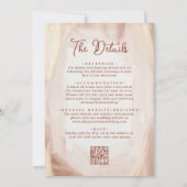 QRコード素朴テラコッタ金ゴールド水色結婚の 招待状 (裏面)