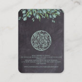 QRコード素朴ユーカリ結婚式招待状 エンクロージャーカード (裏面)