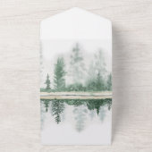 QRコード素朴山林の水の色結婚の オールインワン招待状 (外側)