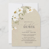 QRコード素朴水色デイジーブライダルシャワー 招待状 (正面)